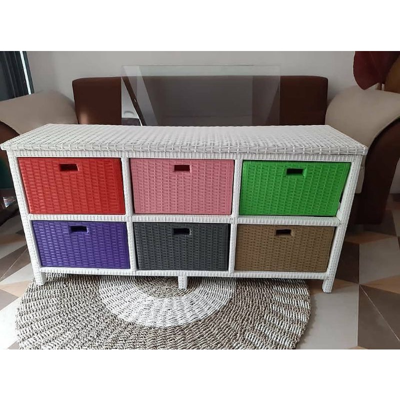 Lemari Laci Rotan Sintetis Box 6 Rak Laci Rotan Sintetis Box 6 Rak Laci Rotan Sintetis Box 6 Rak Lac