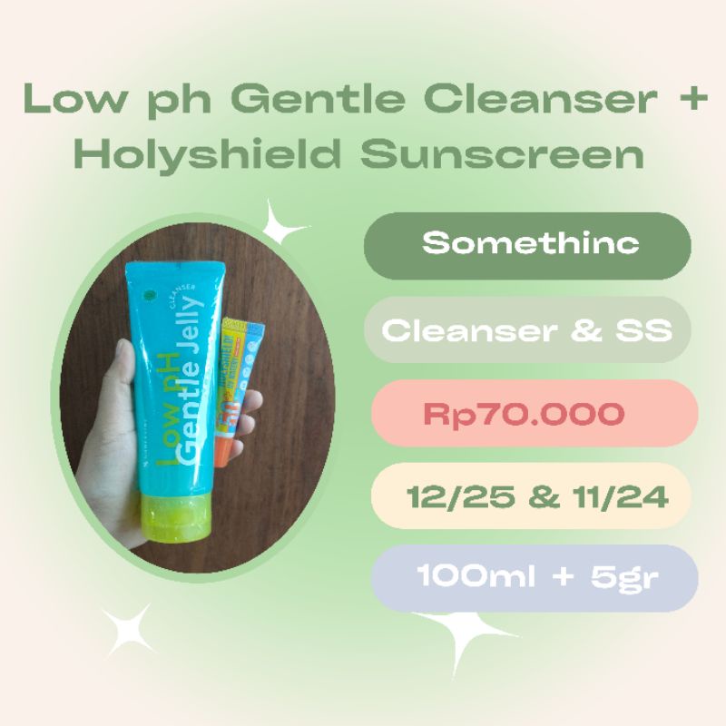 Somethinc Low pH Gentle Jelly Cleanser 100ml + Holyshield Sunscreen 5gr