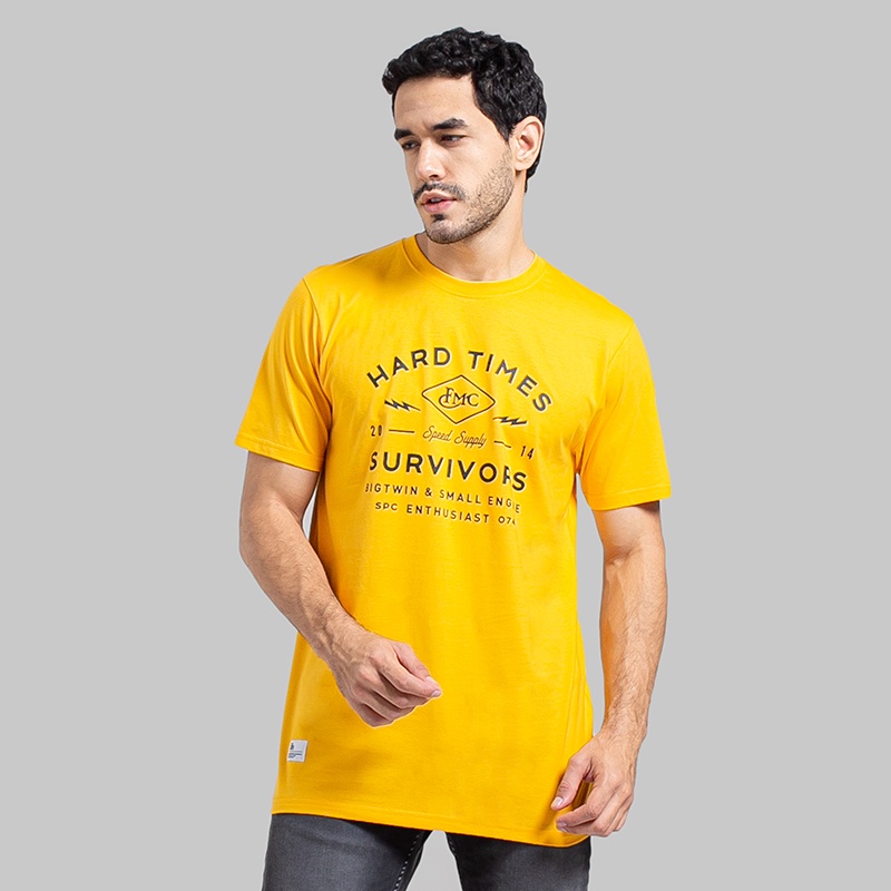 FMC Kaos Pria Lengan Pendek Hard Time Survivors Katun Combed 24s Tshirt Motor Graphic Back Tee Kunin