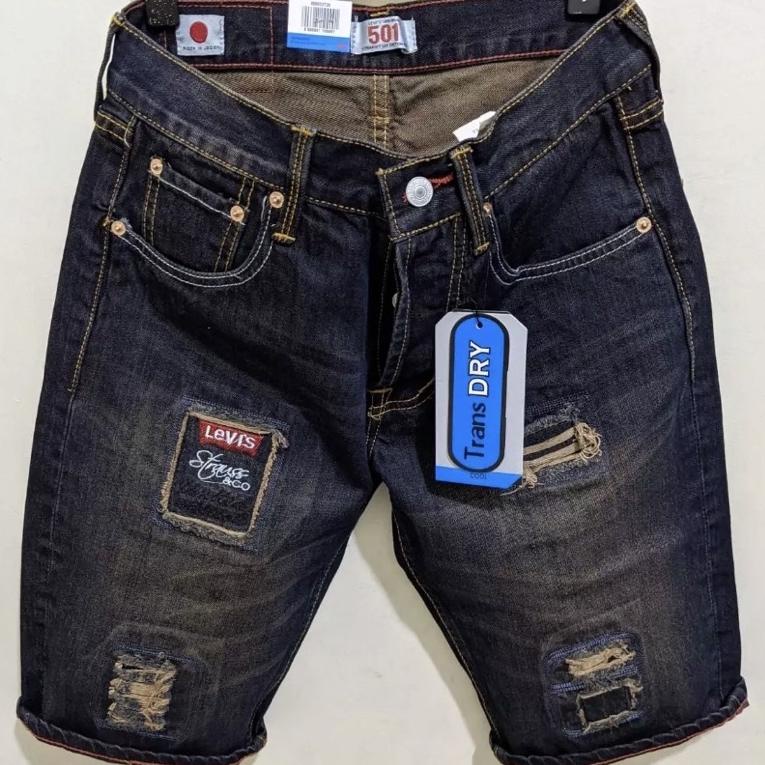 [ART. 93227] Celana jeans pendek pria 501 model sobek / Celana jeans pendek premium / Celana jeans p