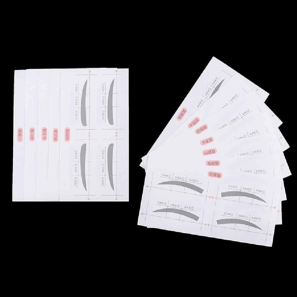 Mornin 24pasang Stiker Template Alis Adjustable Kartu Panduan Stensil Alat Makeup id