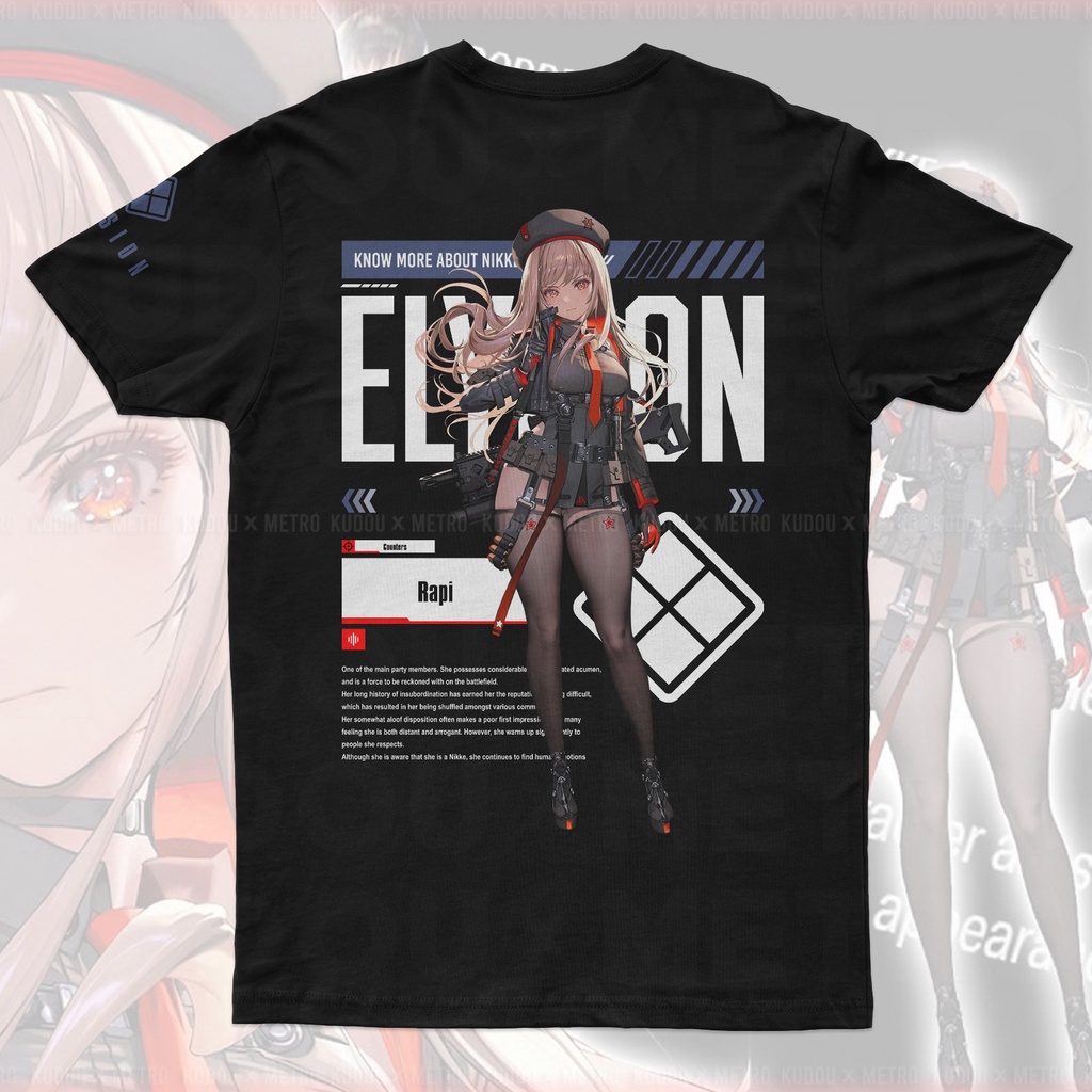 Tshirt Rapi the Counters Nikke Black Anime Gaming Premium Unisex