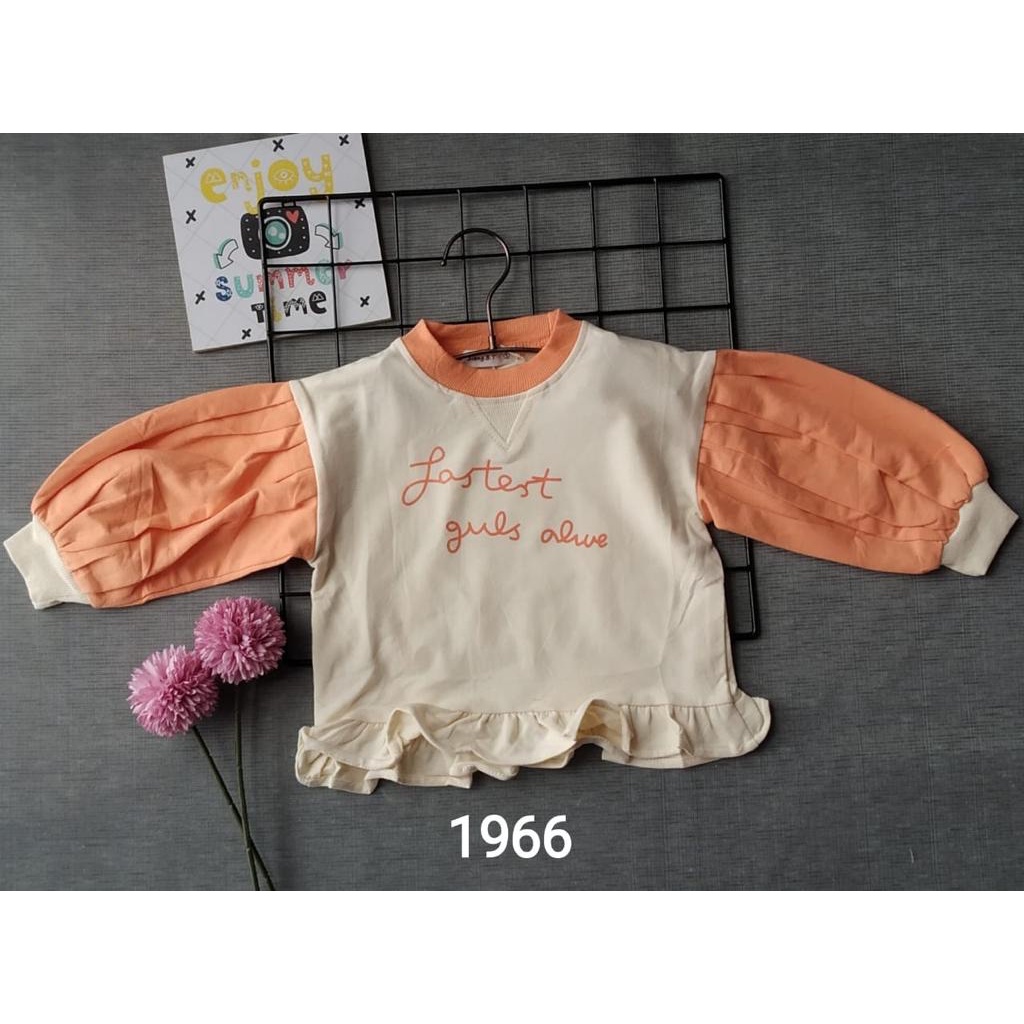 Baju Anak Perempuan Atas Anak Perempuan Tangan Panjang Balon Import Premium (6BLN - 3THN)/