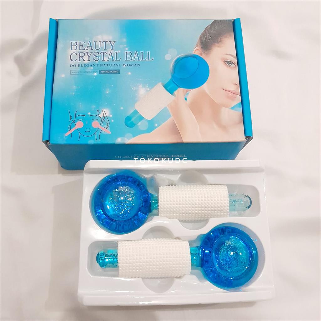 TOKOKUDC ICE GLOBE ROLLER ISI 2PCS CRYSTAL ICE BALL / ALAT PIJAT WAJAH