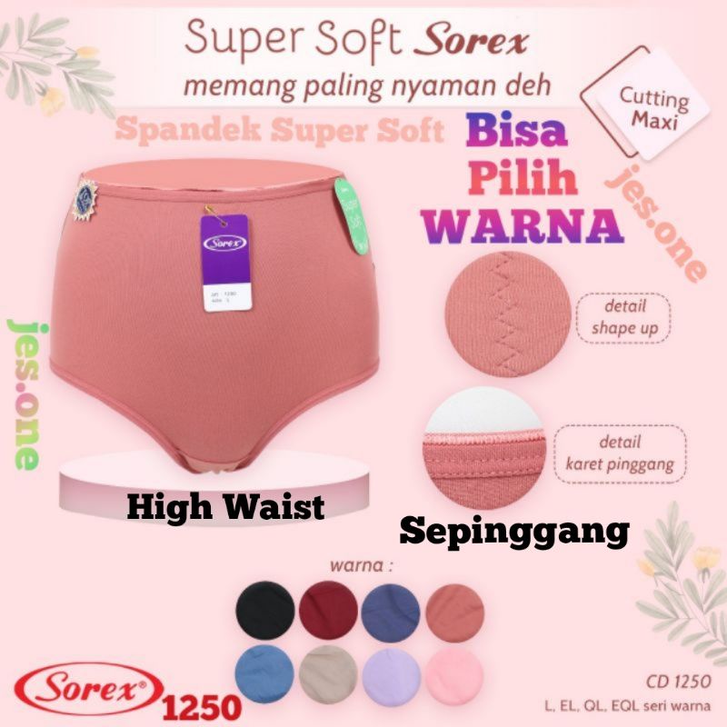 Sorex CD 1250 Celana Dalam Wanita model  Maxi jumbo-super soft( L,XL,XXL,XXXL) TOKO KEANULOVA