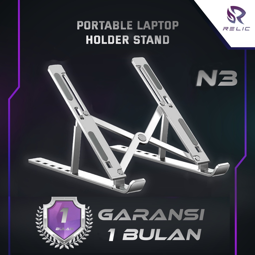 Relic Stand Laptop Aluminium Adjustable Tablet Holder Stand Penyangga Macbook Laptop Tablet Holder Termruah
