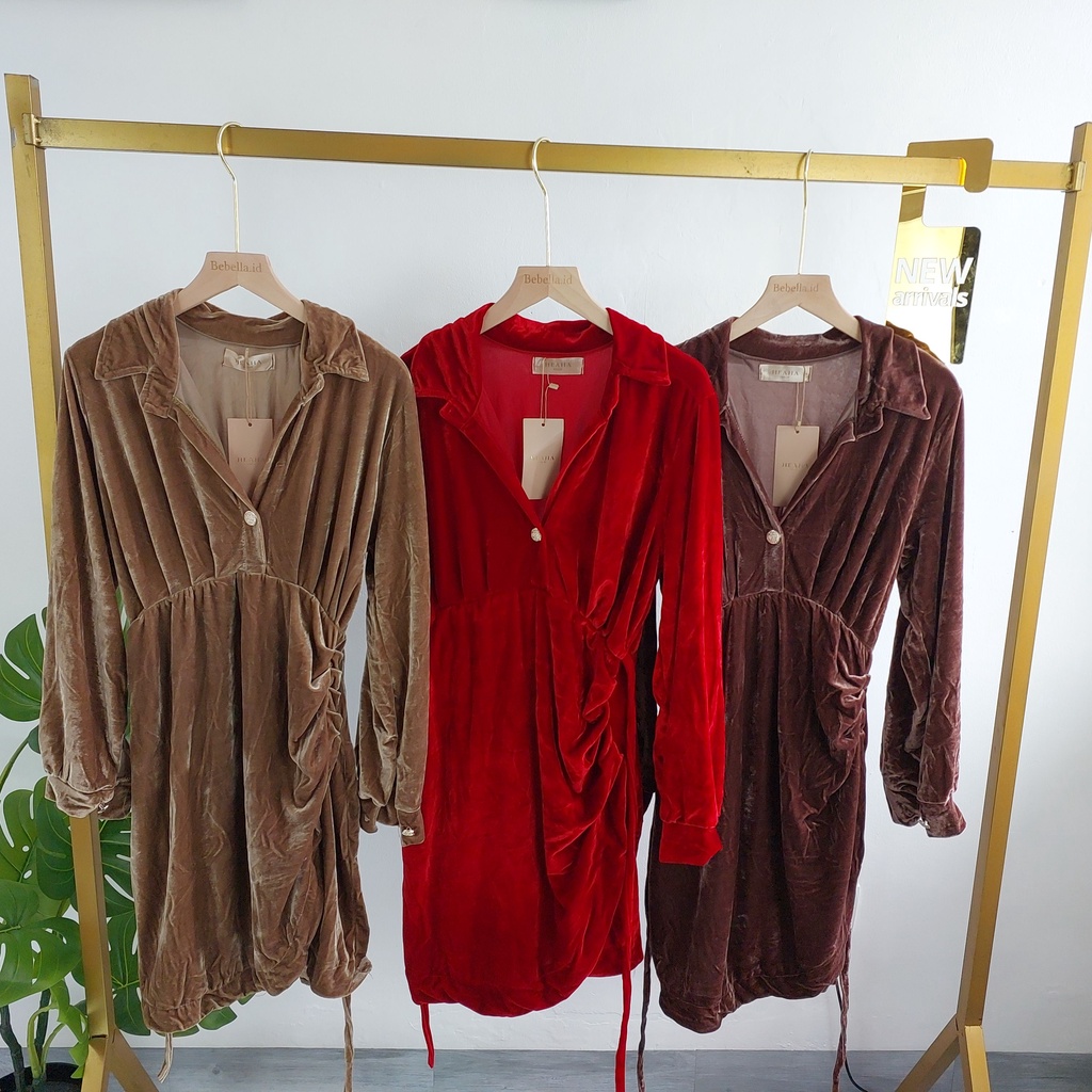 HEAHA DRESS SUEDE PREMIUM FASHION WANITA IMPORT BANGKOK