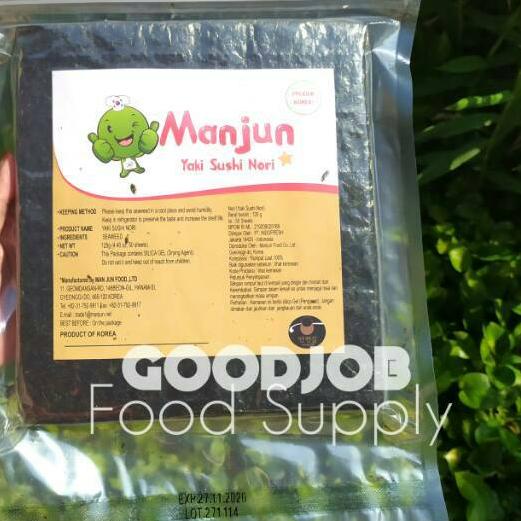 

♠ MANJUN Sushi Nori Kimbab 50 S Halal │ Nori Gimbab Import Lembar Rumput Laut ♥