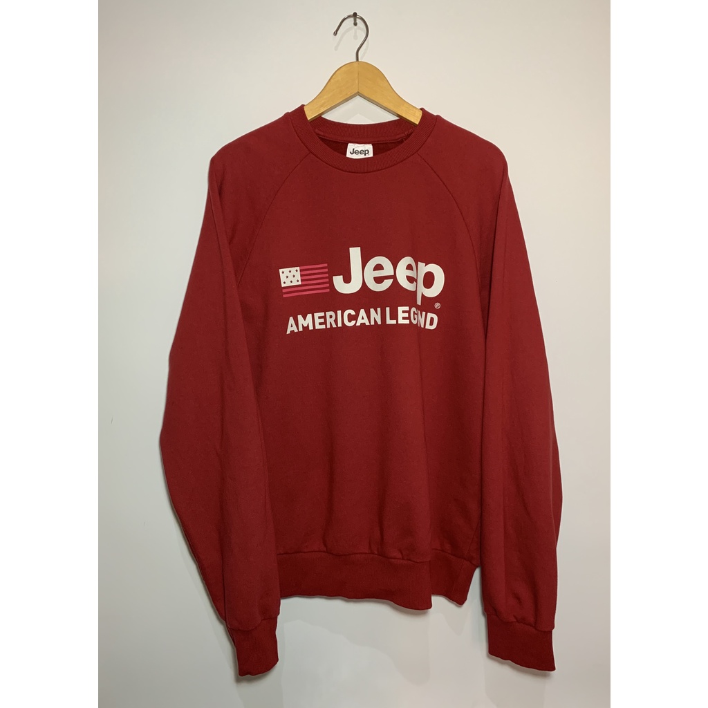 Jeep american legend Unisex Stars and Stripes Jeep Raglan Sweatshirt crewneck red size L GK3TSU883 o