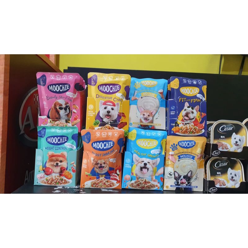 Moochie pouch dog food 85grm makan basah anjing premium