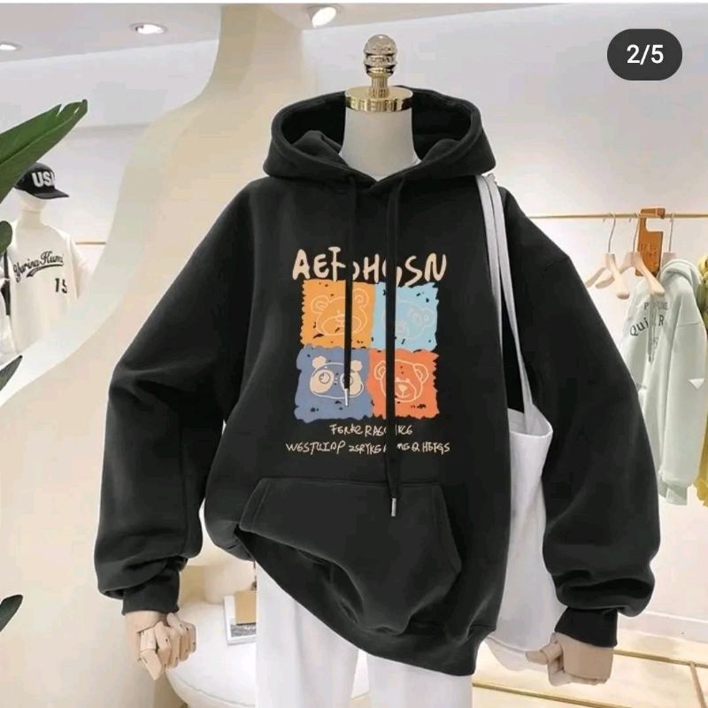 Four Bear L-XL Sweater Hoodie Oversized