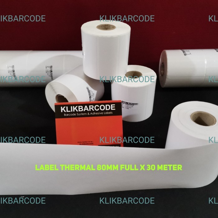 

MURAH LABEL STIKER BARCODE THERMAL 80MM FULL X 30M ETIKET KERTAS LABEL CONTINUOUS MURAH