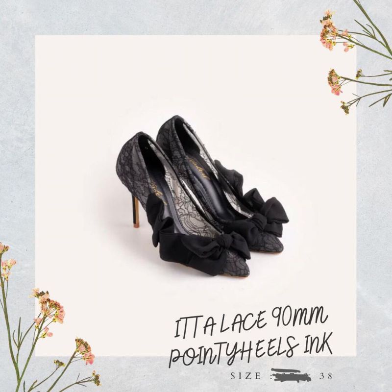 ITTAHERL - ITTA Lace 90MM Pointy Heels Ink SIZE 38