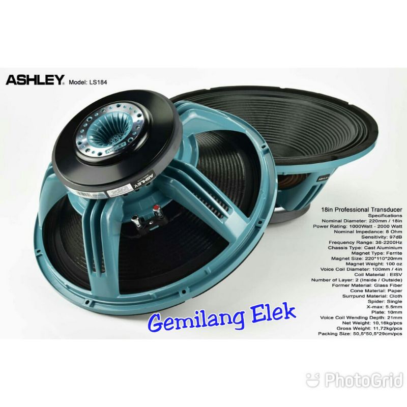 SPEAKER ASHLEY 18 INCH LS184 ORIGINAL