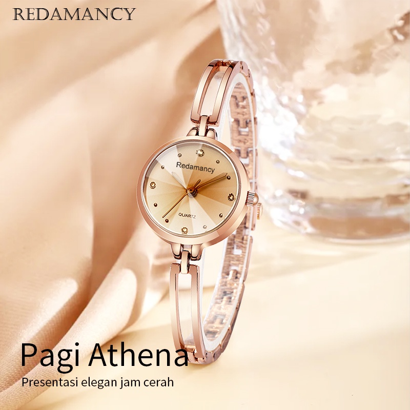 Redamancy Original Jam Tangan Wanita  Anti Air Luxury Mode Jam Tangan Wanita Kecil watch emas mawar Jam Tangan Kuarsa