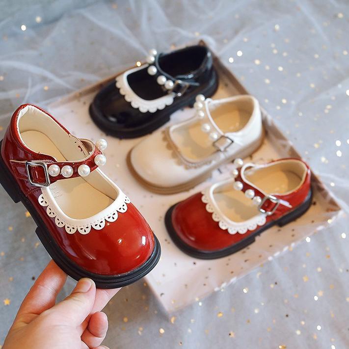 ♩ littlekiddoss SH2243 Sepatu Flatshoes Pantofel Anak Perempuan Import Sepatu Flat Mutiara Sepatu Pe