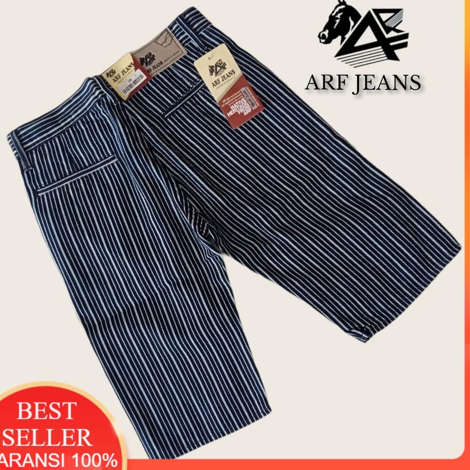 READY Celana Jeans Pria / Celana jeans Pendek Pria Motif Salur Original Kualitas Distro