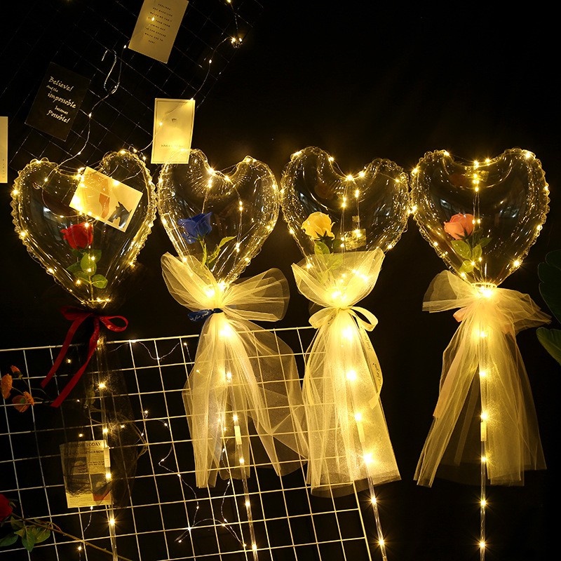 Diy Bobo Bola Didedikasikan Tenaga Baterai Snap-on LED Light String/Buket Balon Romantis Berliku Lampu Kawat Tembaga/Festival Hias Lampu Warna-Warni