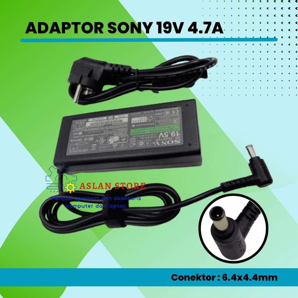 Adaptor Charger TV LCD LED Monitor Sony 19.5V 4.7A Original PCG-61511L VGP-AC19V20 VGP-AC19V29 VGP-AC19V31 VGP-AC19V32 33