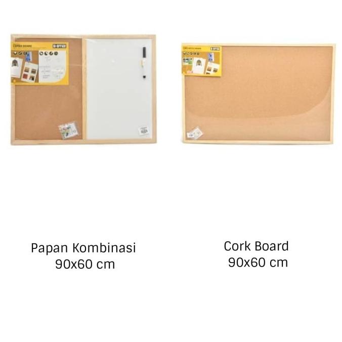 

Papan Mading Corkboard / Papan Kombinasi Serbaguna Bi Silque 90x60 cm