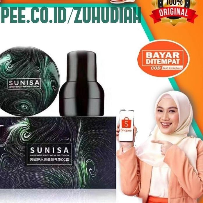 ✽ [ORI 100% BARCODE] SUNISA MUSHROOM HEAD AIR CUSHION CC CREAM / BEDAK ORIGINAL + Kuas Kabuki ۞