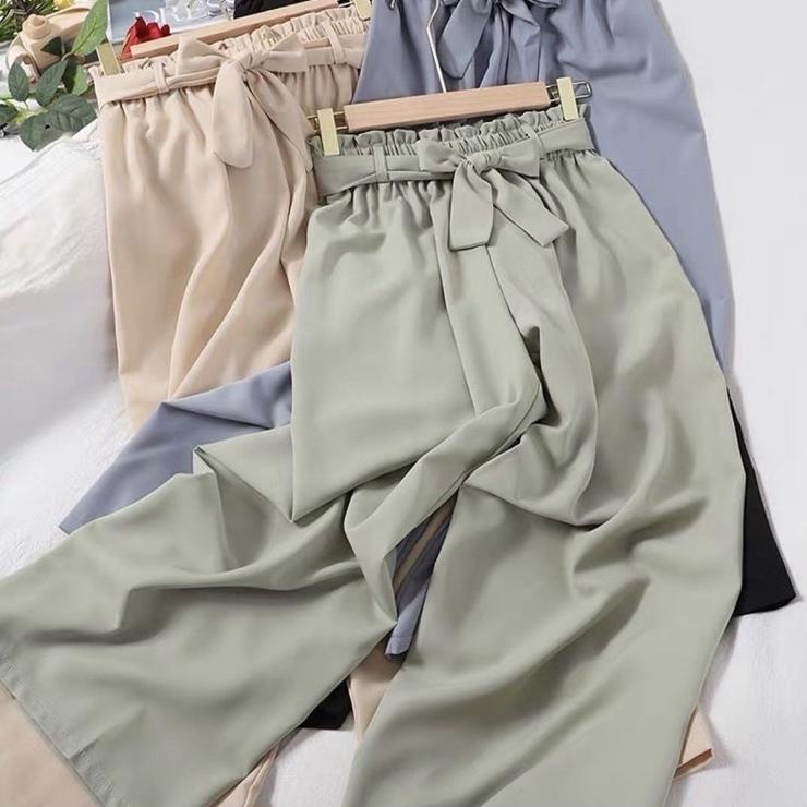 【flashϟsale】 Premium Ribbon Pants Wolfish / Ansley Pants Celana Wolfish Panjang ANSLEY KULOT WOLFIS 