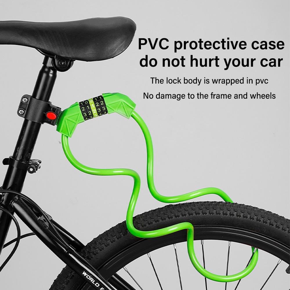 R-FLOWER Kunci Sepeda Aksesoris Bersepeda Keamanan Tinggi Kunci Sepeda Kombinasi 5digi Heavy Duty