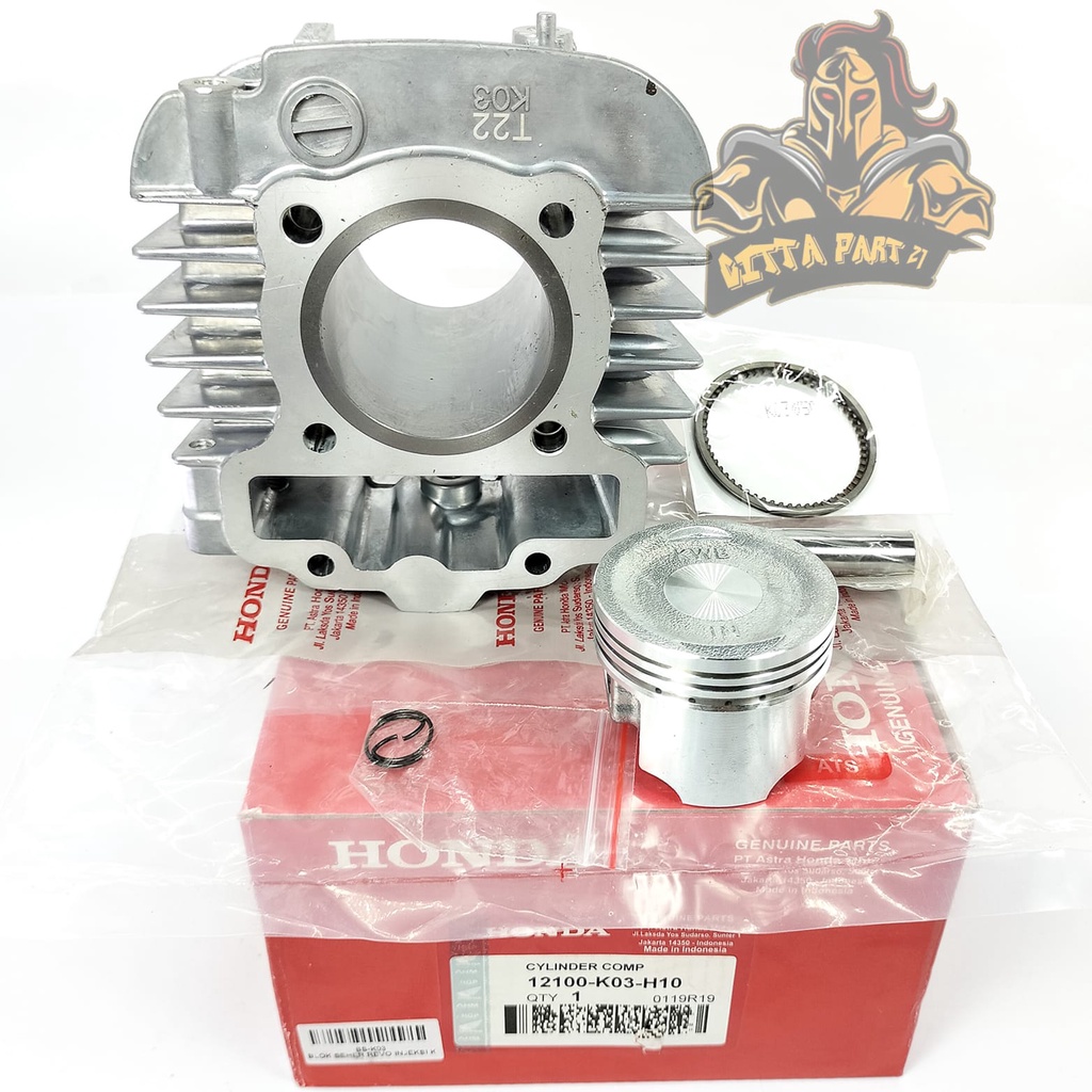 CYLINDER BLOK SEHER PISTON RING KOMPLIT HONDA K03 KUALITAS ASLI ORIGINAL HONDA AHM PRESISI TINGGAL PASANG BAHAN BERKUALITAS DAN DIJAMIN AWET REVO ABSOLUTE FI INJEKSI REVO FIT FI BLADE FI