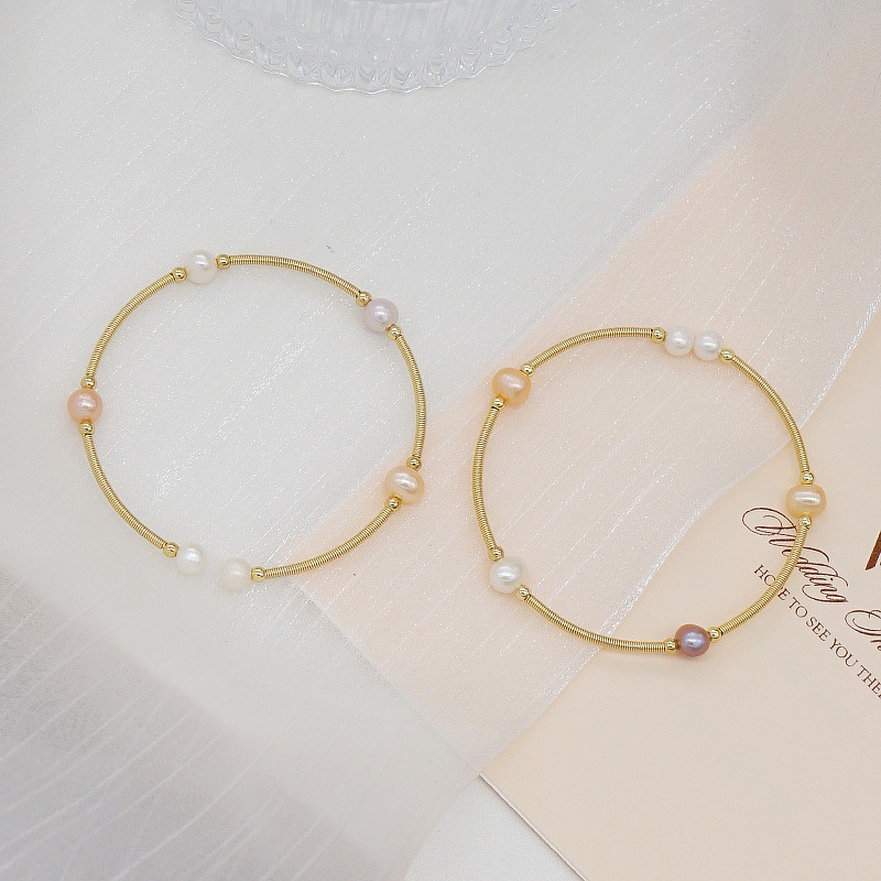 Fashion Mutiara Air Tawar Gelang Gelang Gelang Terbuka Gelang Tangan-Lari Warna Super-Tahan Gelang Serbaguna Gelang Bracelet