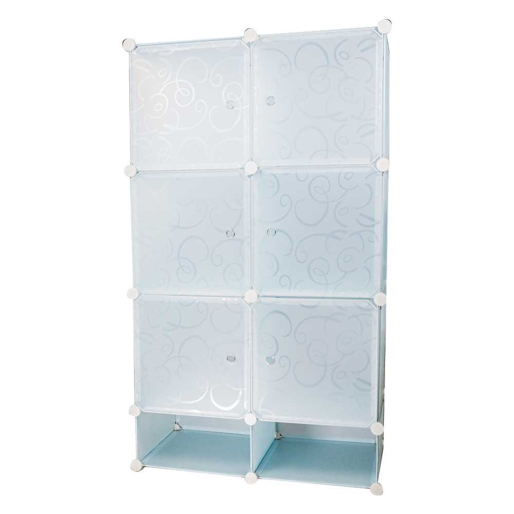 (BISA COD) FTIHSHP  Lemari Plastik DIY Multifungsi Wardrobe Storage Box 6 Pintu - LBXJ019