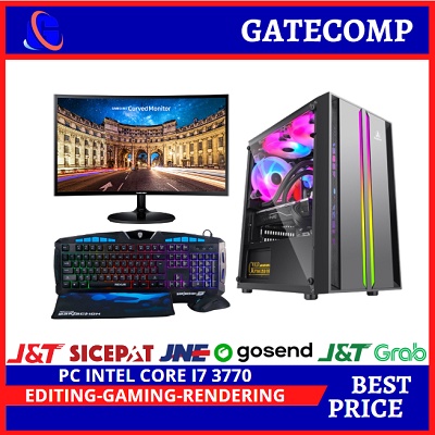 PC Lengkap Gaming Intel Core i7 3770 (GTX 1050Ti 4GB) LED 24 Samsung