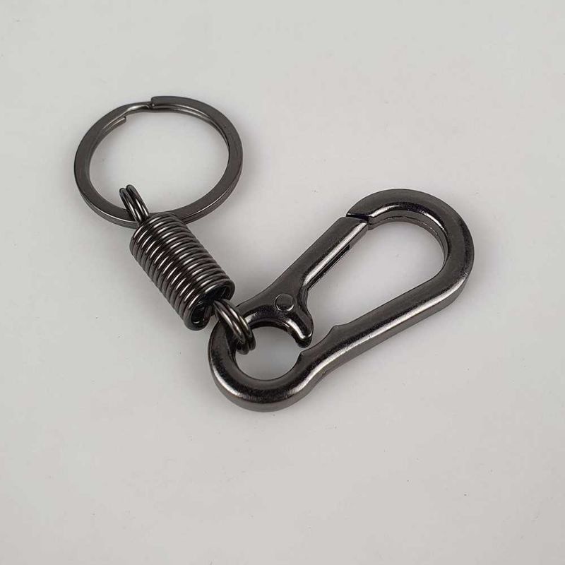 Ourpgone Karabiner dengan Per Stainless Steel - LC-1118-6 Hitam Key Chain Gantungan Kunci Saku pinggang