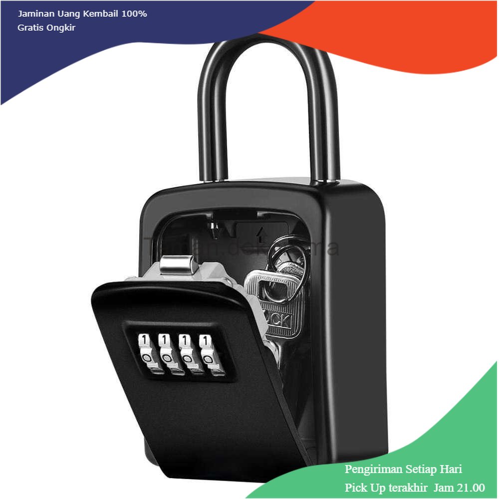 TD- TMP MOOL Gembok Kotak Brankas Safety Lock Box 4 Digit Password - G10