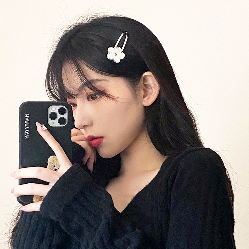 Magic789 Sweet Mirror Surface Flower Hair Clip Untuk Wanita Perempuan Gaya Blossom Jepit Rambut Temperamen Bobby Pin Aksesoris Rambut Kreatif