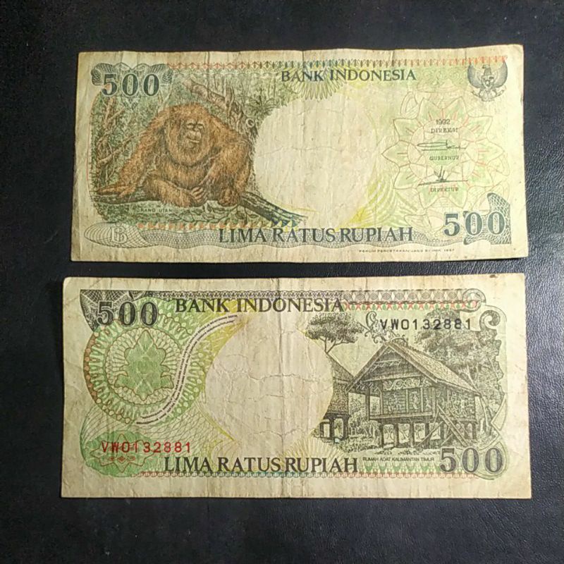 Uang lama 500 rupiah tahun 1992 asli original