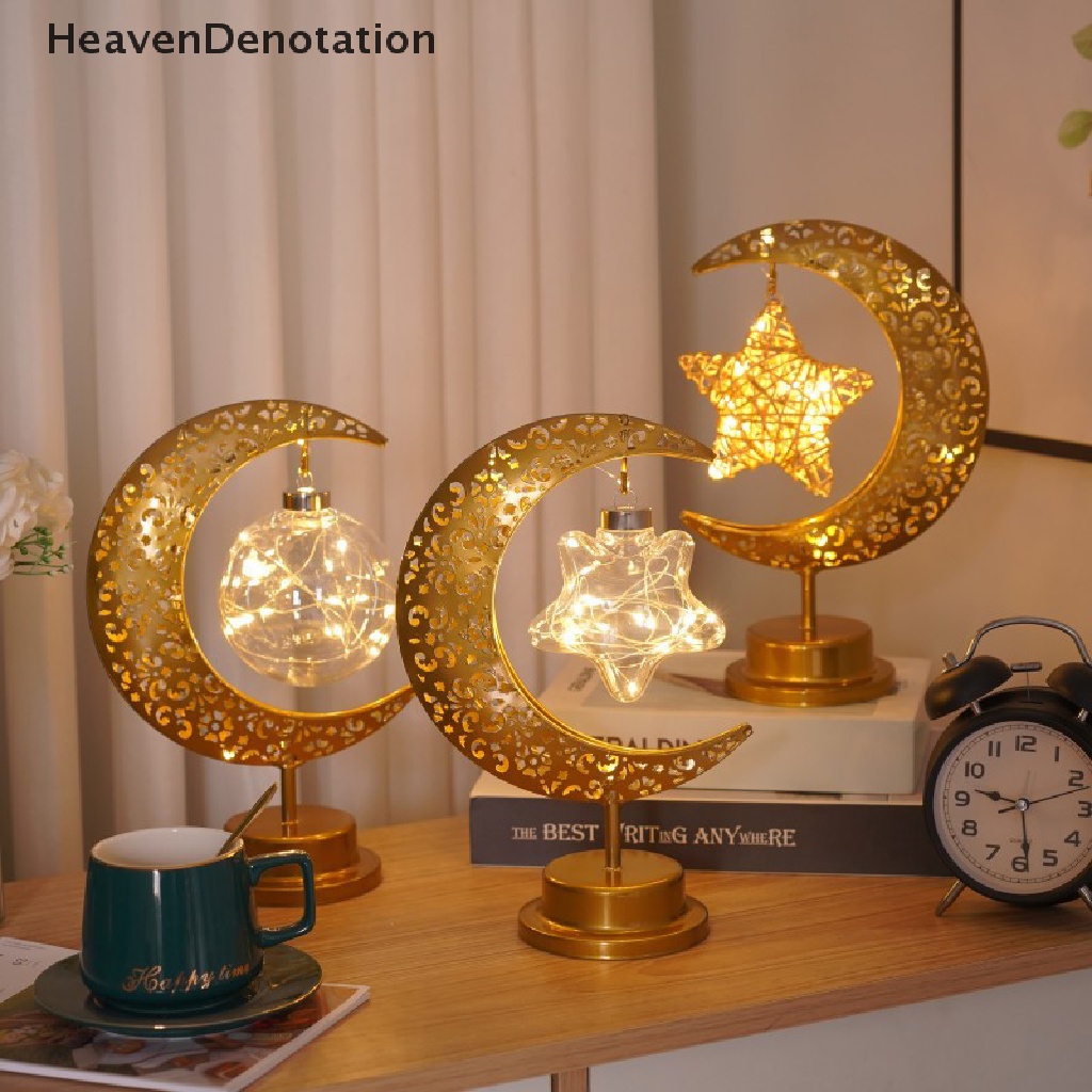[HeavenDenotation] Hiasan Lampu Led Bulan Ramadhan Emas Untuk Rumah Hiasan Lampu Ramadhan Kareem Eid Mubarak Muslim HDV