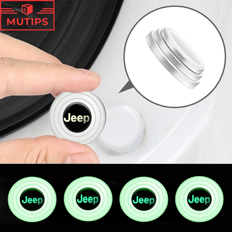 JEEP Jeep4per8 /12 /16Pcs Baru Luminous Type Car Door Trunk Anti Shock Tabrak Pad Silikon Stiker Mengurangi Kebisingan Penyangga Untuk Wrangler jk Renegade Kompas 2022 Willys Cherokee xj