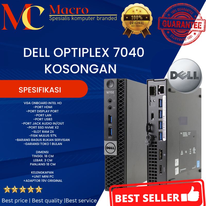 PC MINI DELL OPTIPLEX 7040 BAREBONE KOSONGAN