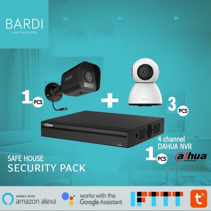 Paket Bundling Security Pack 4 Bardi IP Camera + NVR Dahua 4 Channel.