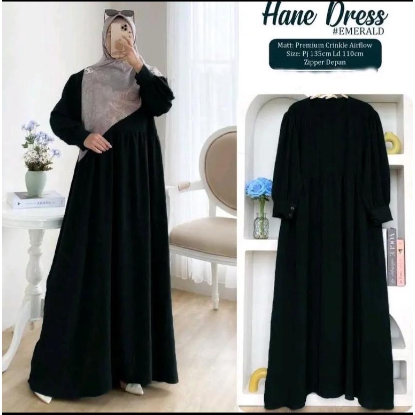 GAMIS ALINEA MAXI DRESS BUSUI CRINCLE AIRFLOW / GAMIS / DRESS / HANE DRESS CRINKLE AIRFLOW PREMIUM