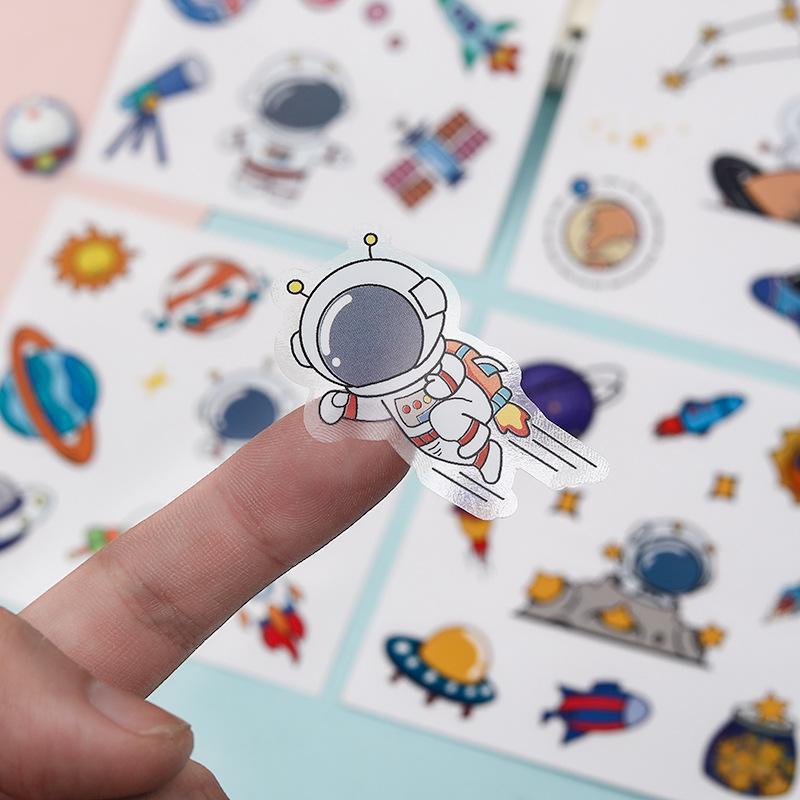 10lembar Kartun Astronot Luar Angkasa Lucu Tahan Air Stiker Cangkir Air Notebook Tangan Akun Stiker
