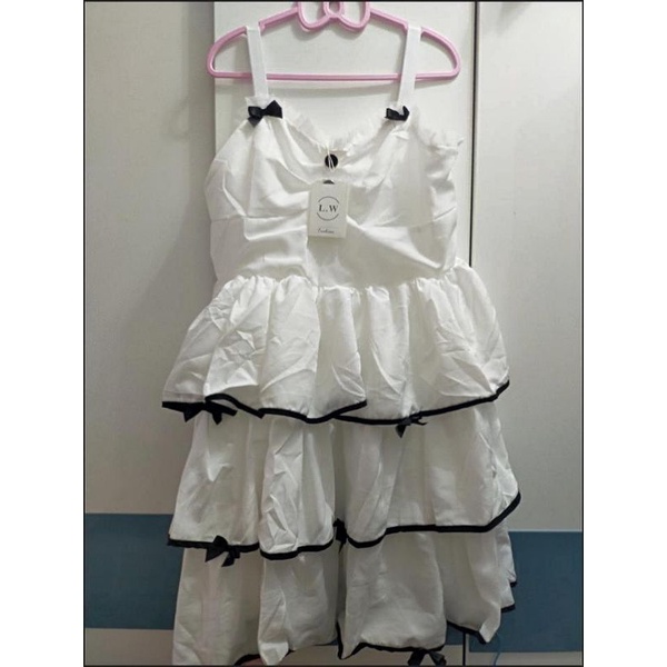 [MikanHiro Store] Lolita large size summer style white sweet and spicy loose suspender dress with high-quality milk and sweet princess dress