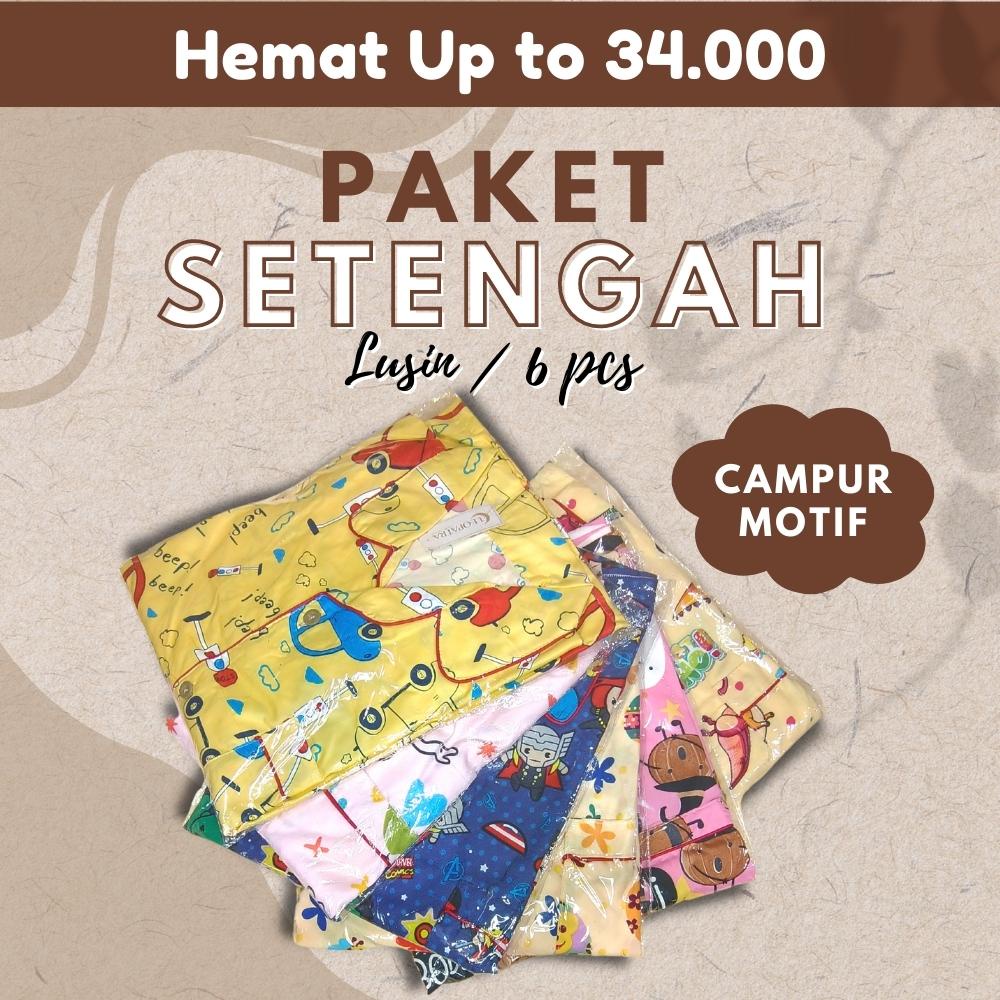 Paket Hemat Piyama Anak Kids ( Size 2, 4, 6 ) Setengah Lusin / Piyama Anak Perempuan / Piyama Anak Laki / Baju Tidur Anak / Setelan Piyama Celana Panjang Lengan Pendek ( 6 Pcs )