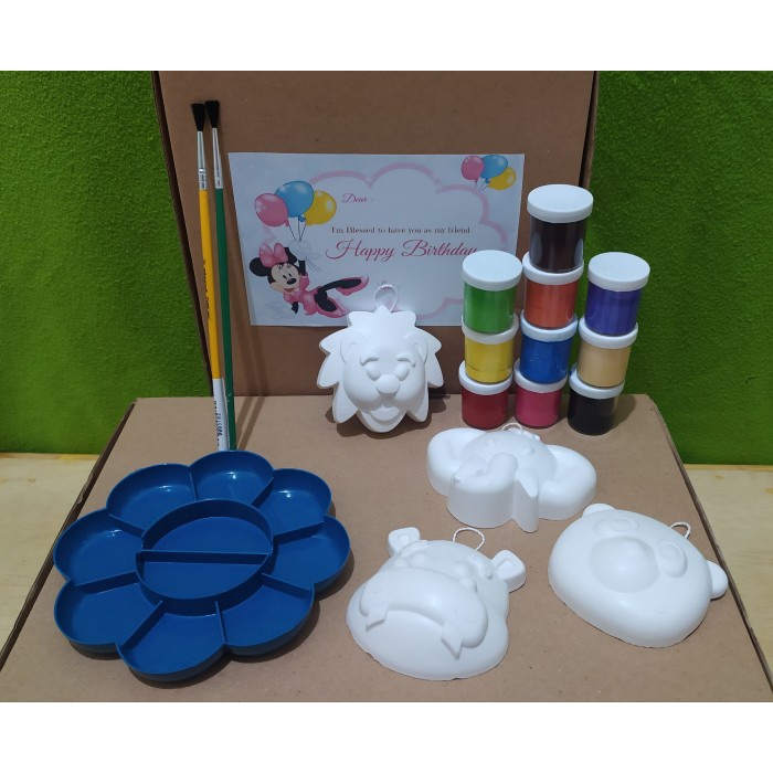 

DISKON/ Painting Kit Paket Mewarnai Patung Lukis Seri Binatang Liar - Polos