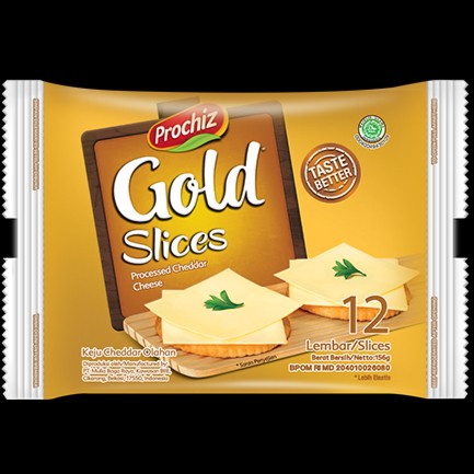 

Keju Prochiz Gold Cheddar 12 Slice pack 160g