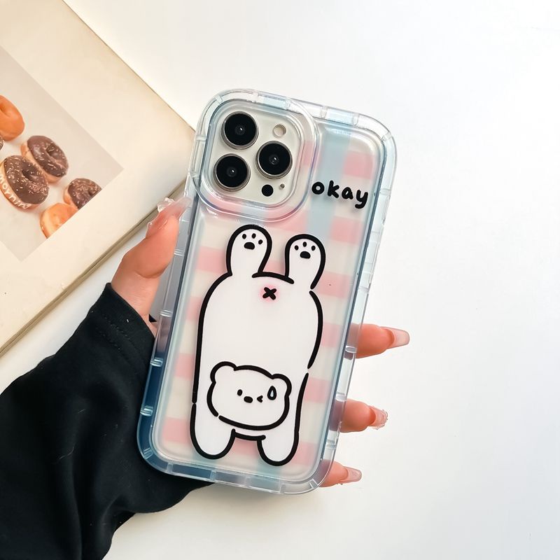 Soft Phone Case Kompatibel Untuk IPhone Casing Lucu14 13 11 12 Pro XS Max X XR 7 8 Plus Transparan TPU Silikon Shockproof Cover