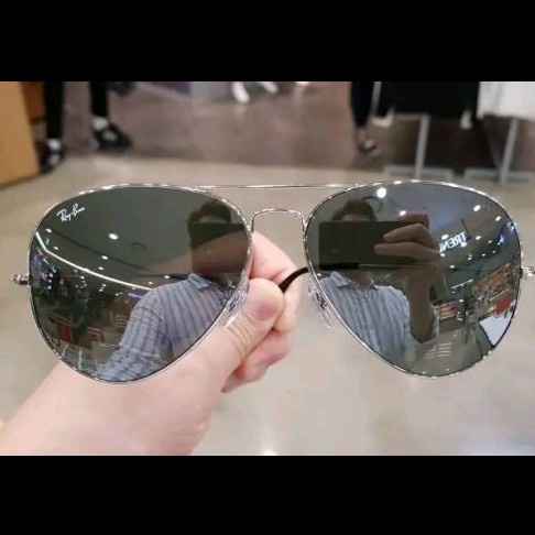 PROMO besar besaran menjelang Ramadan Kacamata Rayban Aviator pria/ wanita 3026 Silver Mirror Origin