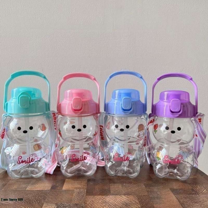 botol minum beruang bening 1.4 liter lucu dan imut