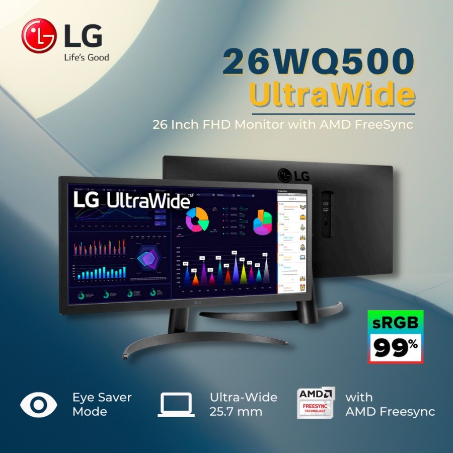 Monitor LG 26WQ500-B IPS FHD ULTRAWIDE 25.7"