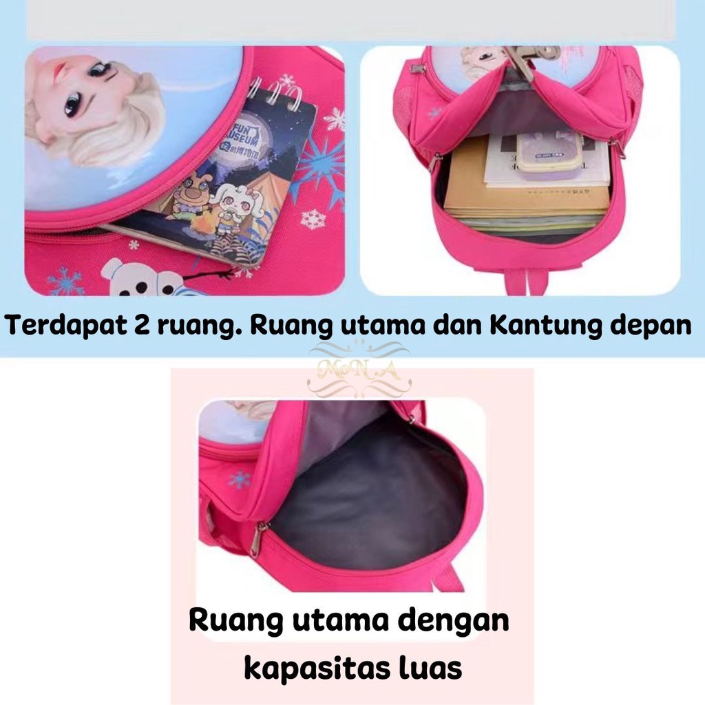 [MONA] Tas Sekolah Ransel Anak Motif Timbul Dengan Karakter Lucu - M0218